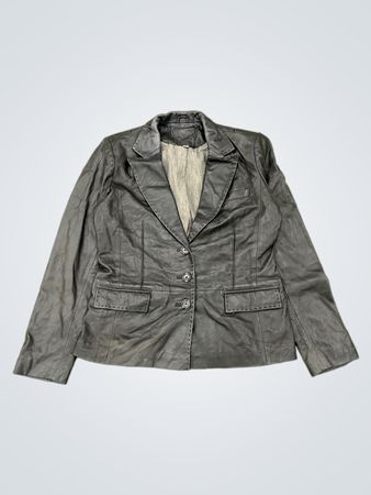 TRISTAN Black Leather Blazer
