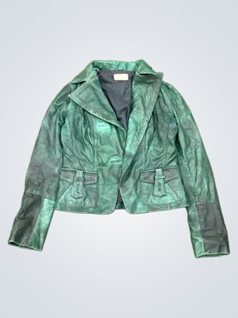 LINEAEMME Green Leather Jacket