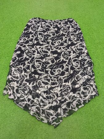 Missoni Schwarz-weißer floraler Druck Seidenmischung Rock