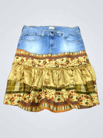 Levi's Denim Patchwork Midi Rock