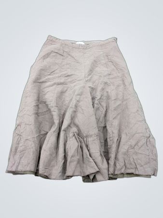 Christopher & Banks Damen Braune Rüschenshirt Midi-Rock Größe 6