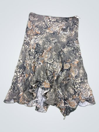 Blumenmuster asymmetrischer Saumrock