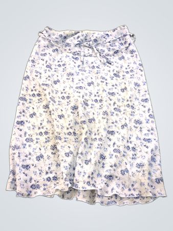 Midirock mit weißem Blumenmuster