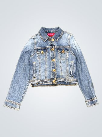 GLO Girls Denim Jacket with Pink Polka Dots