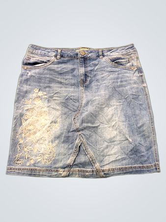 Demokratie bestickter Jeansrock