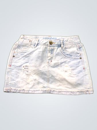 Mini jupe en denim délavé