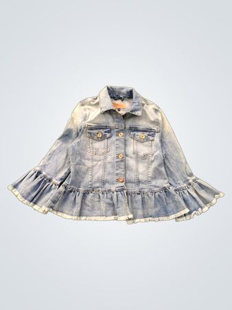 ONLY Jaqueta Jeans Azul com Babados