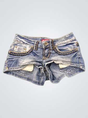 RED RIVET Denim-Shorts