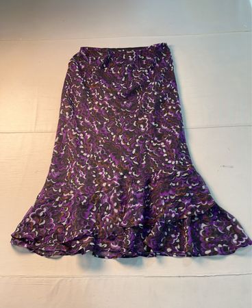 CATO Damen Lila Blumenspitze Maxi-Rock mit Rüsche