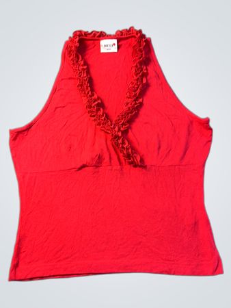Next Red Ruffle Halter Neck Tank Top