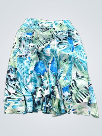 Steilmann Damenrock mit blauem und grünem abstrakten Druck