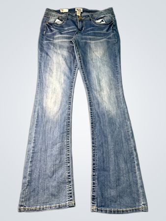 Mudd Damen Jeans Größe 11 Flare Leg mit verzierten Taschen