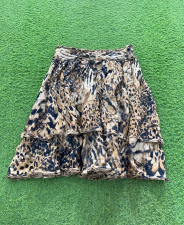 Hanna & Gracie Damen gestufter Leopardenmuster Minirock