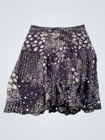 Lapis Schwarze Gemusterte Midirock