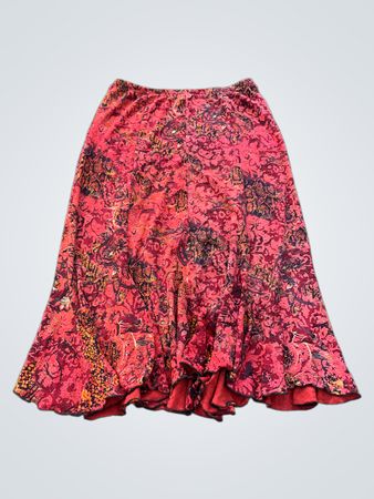 SALOOS COLLECTION Roter Blumendruck Maxi-Rock