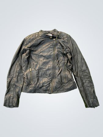 Pepe Jeans London Black Leather Biker Jacket