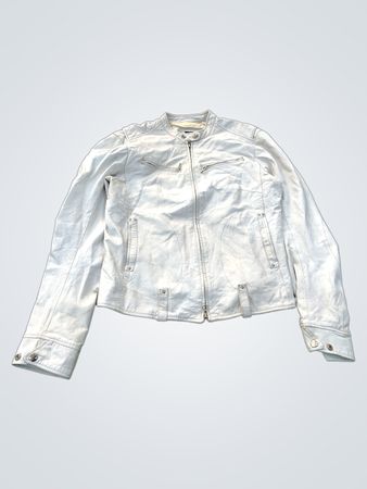 Cinti Fashion White Leather Jacket