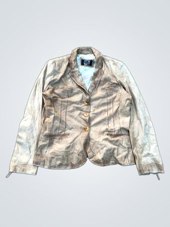 Lederoptik brauner Blazer