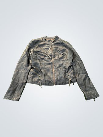 LA FÉE MARABOUTÉE Women's Black Leather Jacket Size 42