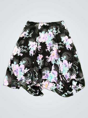 Luna Chic schwarzer Midirock mit Blumenmuster
