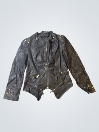 Cooper Outwear Black Leather Jacket with Studs