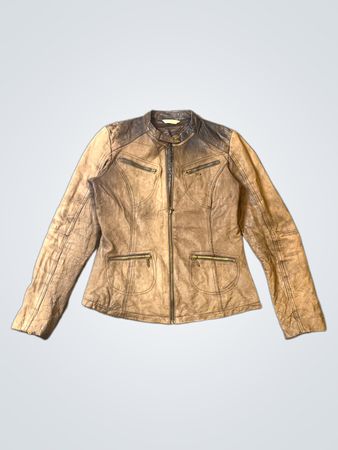 Brown Faux Leather Jacket