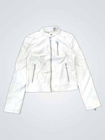 Levi Strauss & Co. Veste biker blanche en similicuir