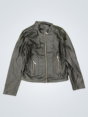 Giacca biker nera in ecopelle New Look