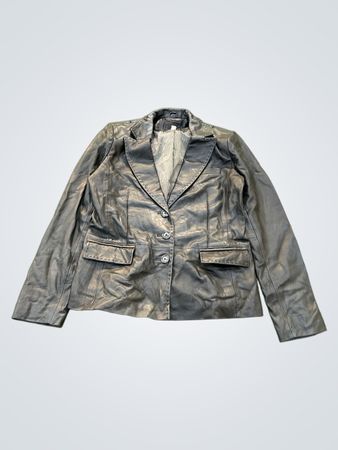 Tristan Black Leather Blazer