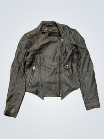 Zara Basic Faux Leather Biker Jacket