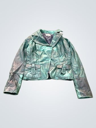 LINEAEMME Green Leather Jacket