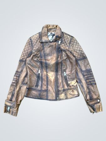 Brown Leather Biker Jacket