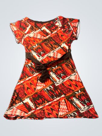 Colours of the World Damen Kleid mit V-Ausschnitt, Druckmuster und Gürtel