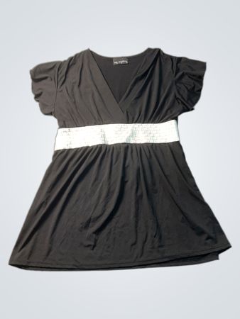 Say Anything schwarzes Kleid mit silbernem Taillenband