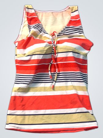 Gestreiftes Tanktop mit Knoten vorn