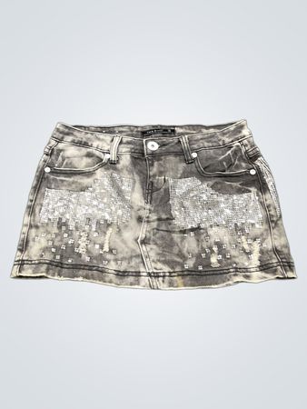 TVB Pailletten-Jeans-Minirock