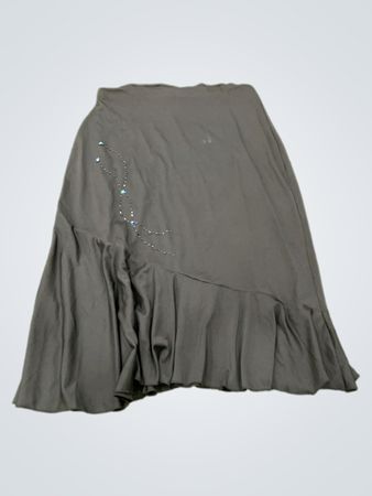 BBG Damenskirt mit schwarzen Rüschen und asymmetrischem Saum