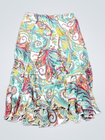 KIM ROGERS Damen Paisley-Muster Volant-Saum Midirock