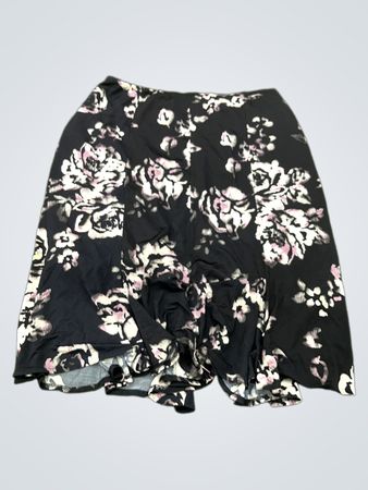 CARLA FERRONI schwarzer Midirock mit Blumenmuster