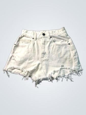 Cotton On weiße Denim-Cut-off-Shorts