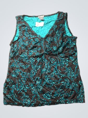 Ann Taylor Women's ärmelloses V-Ausschnitt-Top mit geraffter Vorderseite
