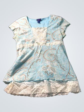 Limited Too Paisley-Print Tunika-Oberteil mit Spitzenbesatz