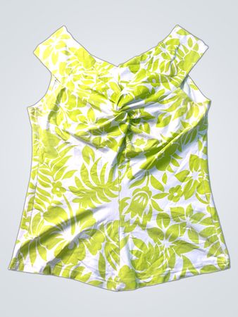 GN Genuine Women's Weißes & Grünes Ärmelloses Oberteil mit Blumenmuster