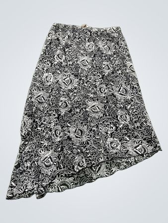 Kathie Lee Collection schwarzer und weißer Rock mit Blumenmuster