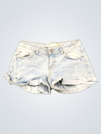 Hellblau gewaschene Jeansshorts