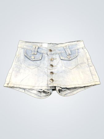 Hellblaue Denim-Shorts mit Knopfleiste