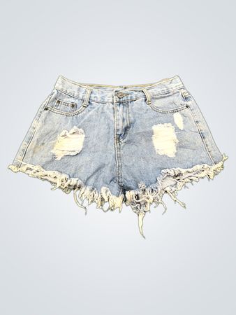 Zerschlissene Jeansshorts