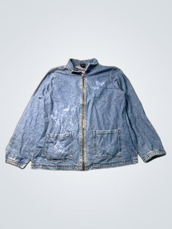 EDITIONS Damen-Jeansjacke mit Blumenstickerei