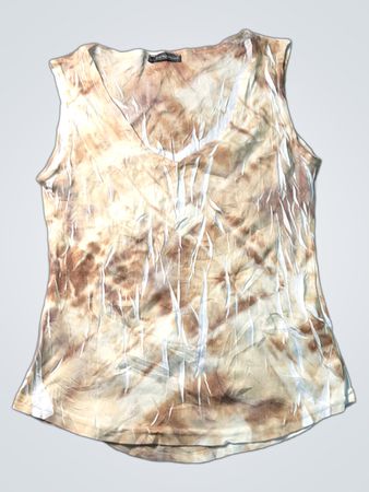 Damen-Tanktop mit Batikmuster, ärmellos, V-Ausschnitt