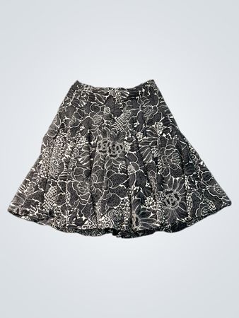 MALVIN Rock mit schwarz-weißem Blumenmuster